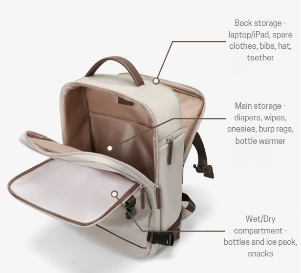 RemiRiver Elevate Mom Backpack - Sandstone